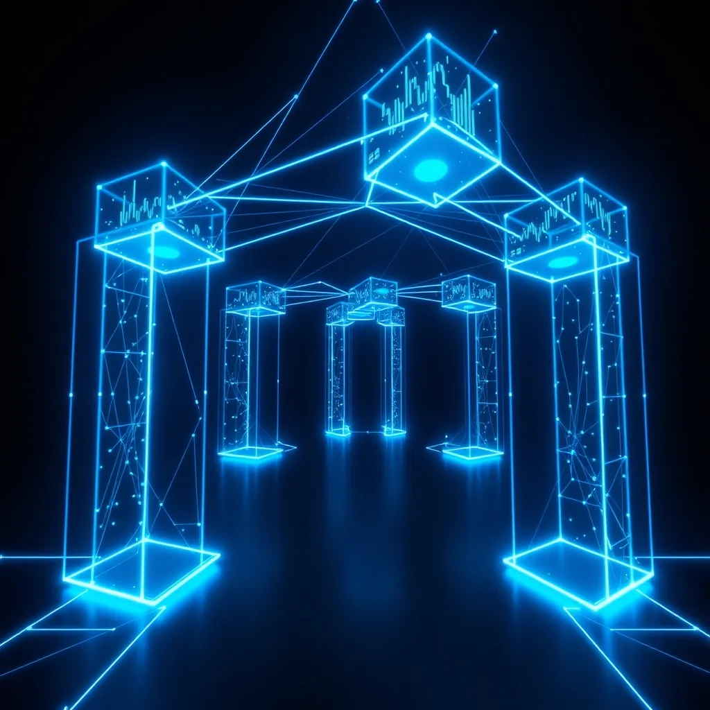 Abstract architectural visualization of financial data struc
